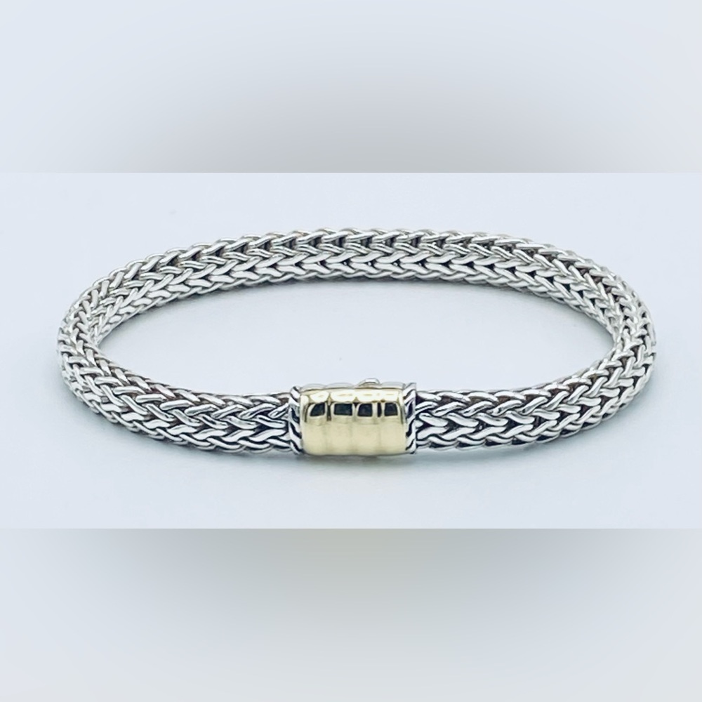 🌷JOHN HARDY 18K & Sterling Silver woven Bracelet